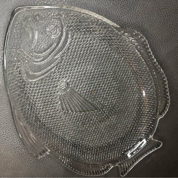 Other - Vintage Clear Pressed Glass Serving Platter 16 x 11 Inches Excellent Condition